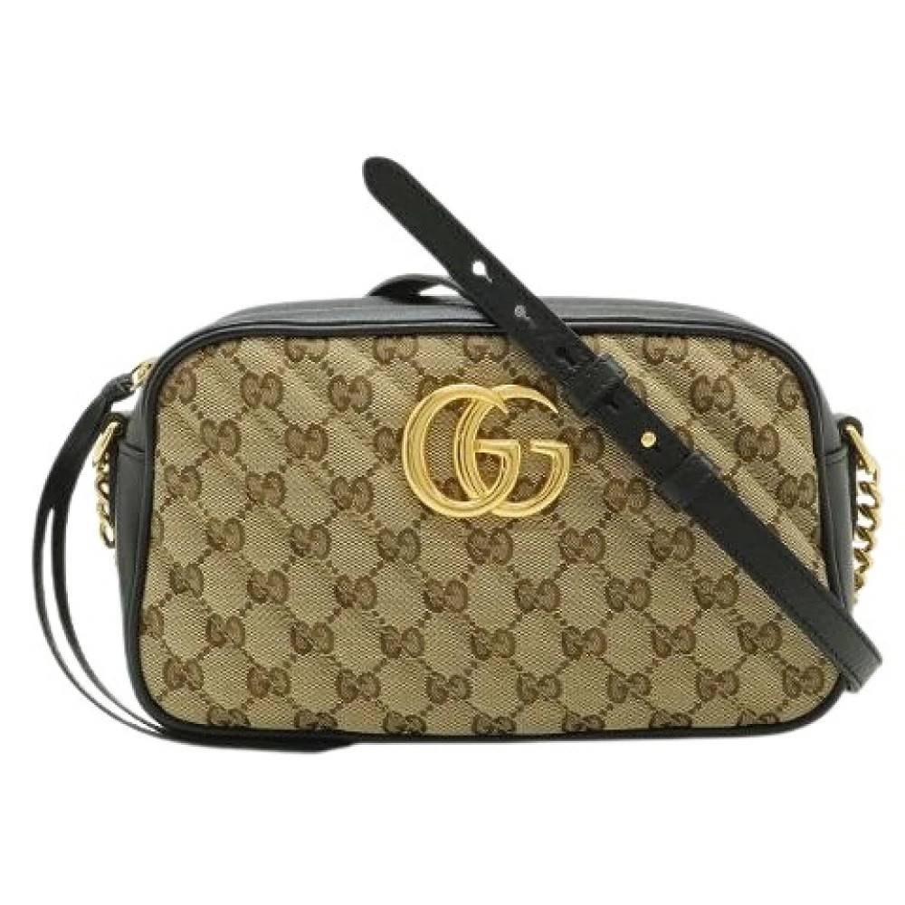 Gucci Vintage - Pre-owned GG Marmont GG Canvas Axelremsväska Vintage - Dam - ONE Size - Läder