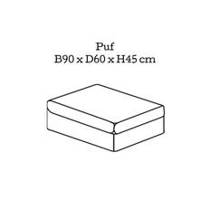 Home Group Vision Modulsofa (Puf B90 x D60 cm., Madras læder)