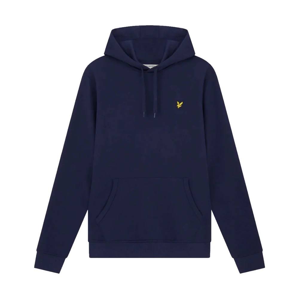 Lyle & Scott - Navy Pullover Hoodie Sweatshirts & Hoodies - Herr - 2XL - Bomull