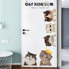 Vægmaleri barnlig katte kongerige I 150 x 61 cm (B x H) I vægmalerier vægklistermærke børneværelse dreng dekoration babyværelse dreng vægklistermærke