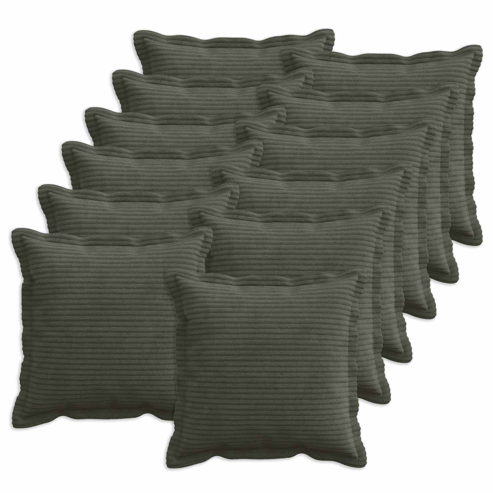 vidaXL Kuddöverdrag 12 st HOUTEN Antracit 40 x 40 cm manchester