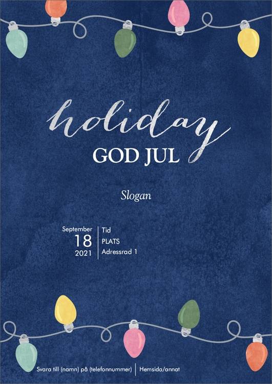 A4-flyers - Blåa - Holiday Fair - Konst & Underhållning