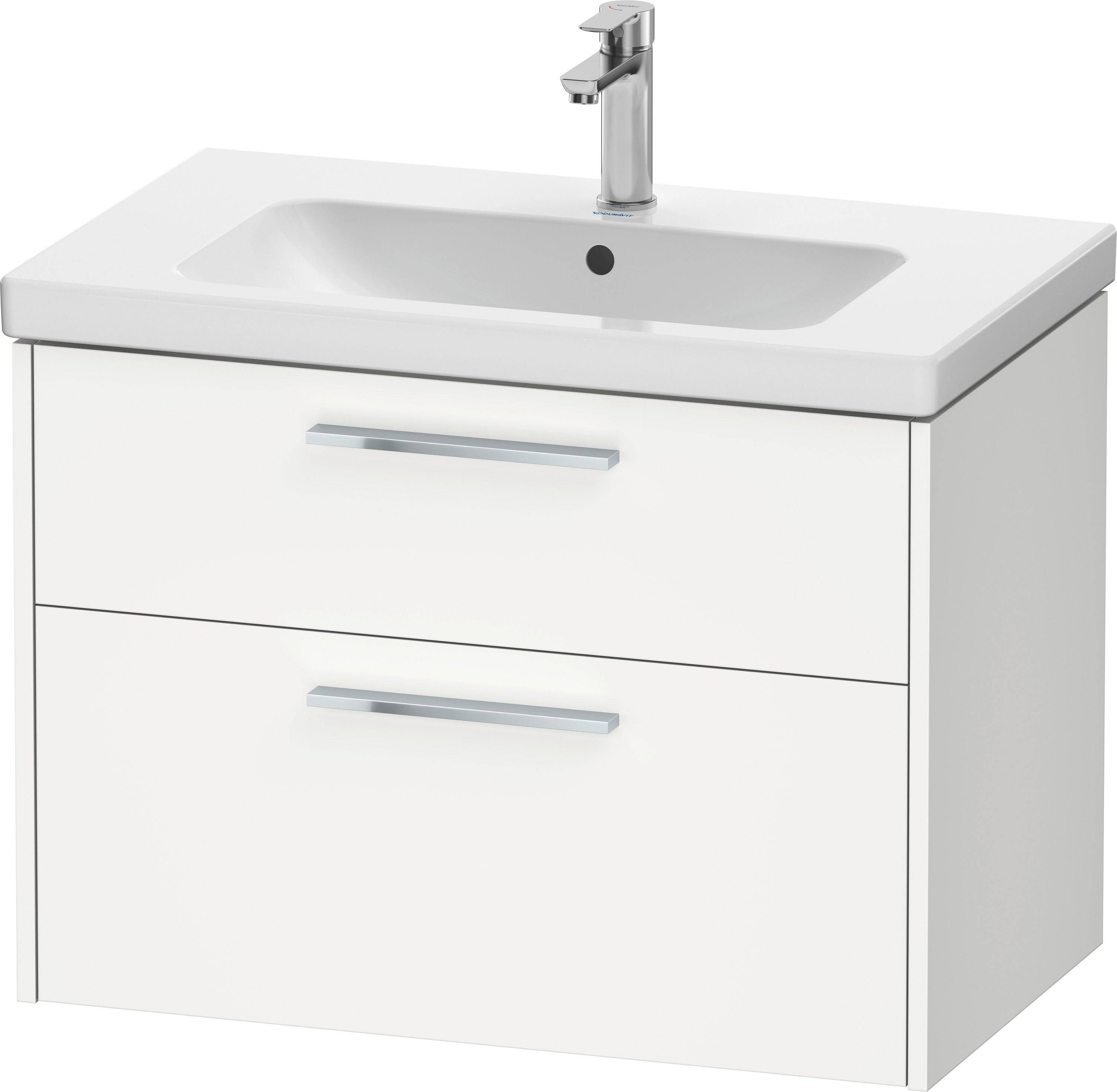 Duravit D-Code Håndvaskskab 2 skuffer Mat hvid, krom