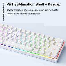 Wired Mechanical Keyboard 61 Keys HotSwap Gaming Keyboard with Adjustable LED Lights Magnetic svart