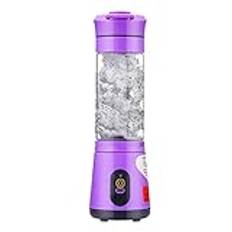 Bärbar mixer för shakes och smoothies, blender i personlig storlek med uppladdningsbar USB, mini portabel mixerkopp för resesporter Köksgym (färg: rosa) (lila)