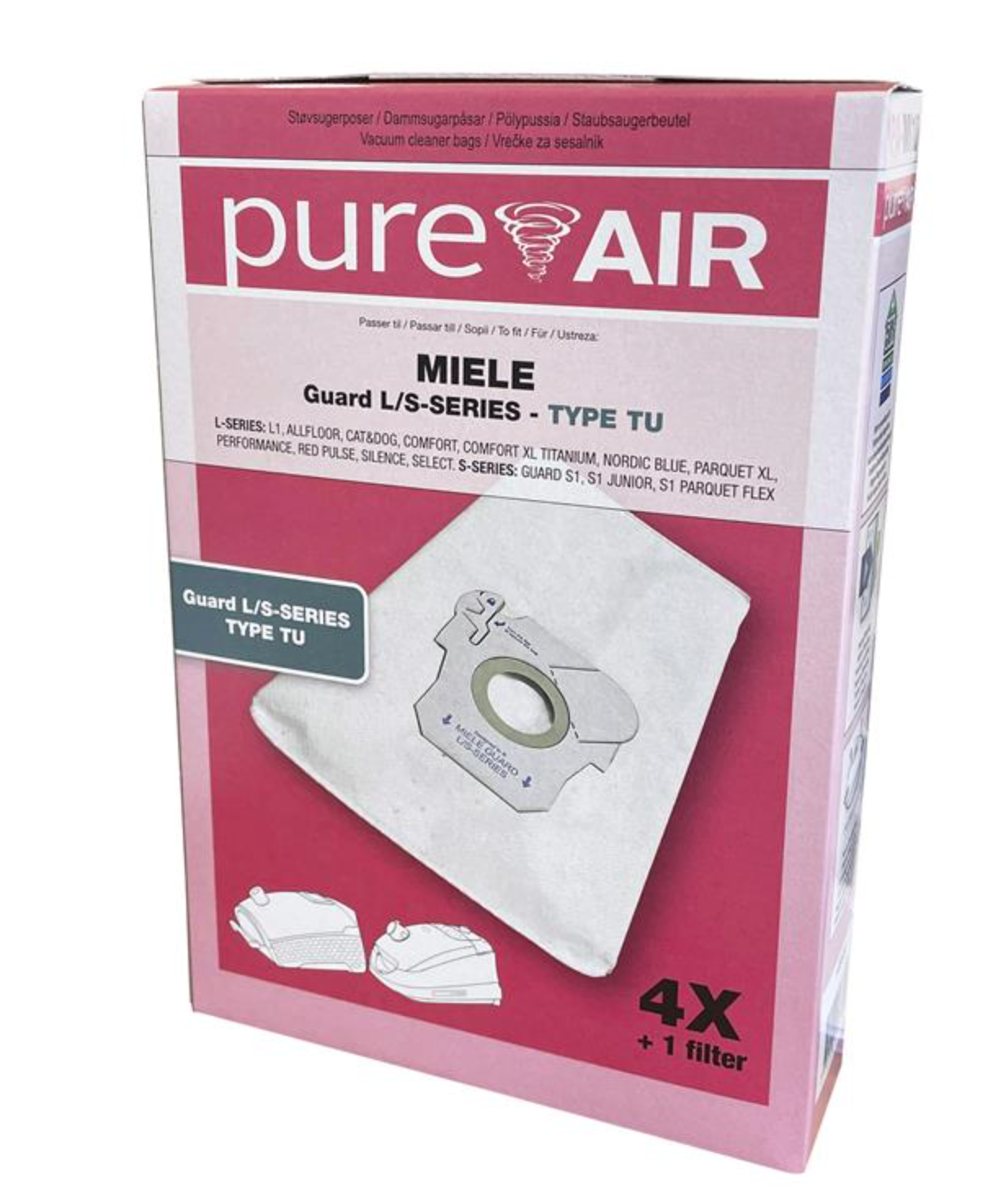 Miele TU støvsugerposer – uoriginal (4 stk + microfilter)
