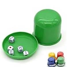 Tärningskopp i plast och 5 delar tärningar brädspel tärningsbox bordsspel brädspel spel spel party present slumpmässig färg