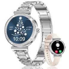 CIVO Smartklockor för kvinnor Fitness: Sport Health Tracker Smartwatch kompatibel Android iOS – blodtrycksmätare smartklocka för damer silver vattentät