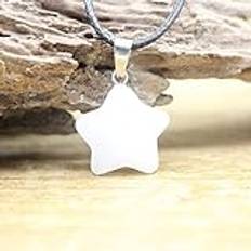 Naturlig sten stjärna hängen halsband kristall kvarts agat opalit pentagram kvinnor smycken, vit kristall
