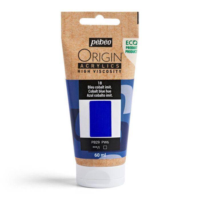 Acrylic paint - Cobalt blue - 18 - High viscosity - Pébéo - Origin acrylics - 60ml blå