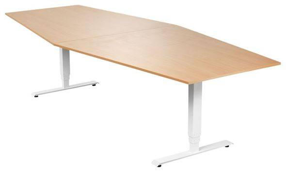 Konferencebord Grande, 2800x1200 mm, rektangulært bøg/hvidt