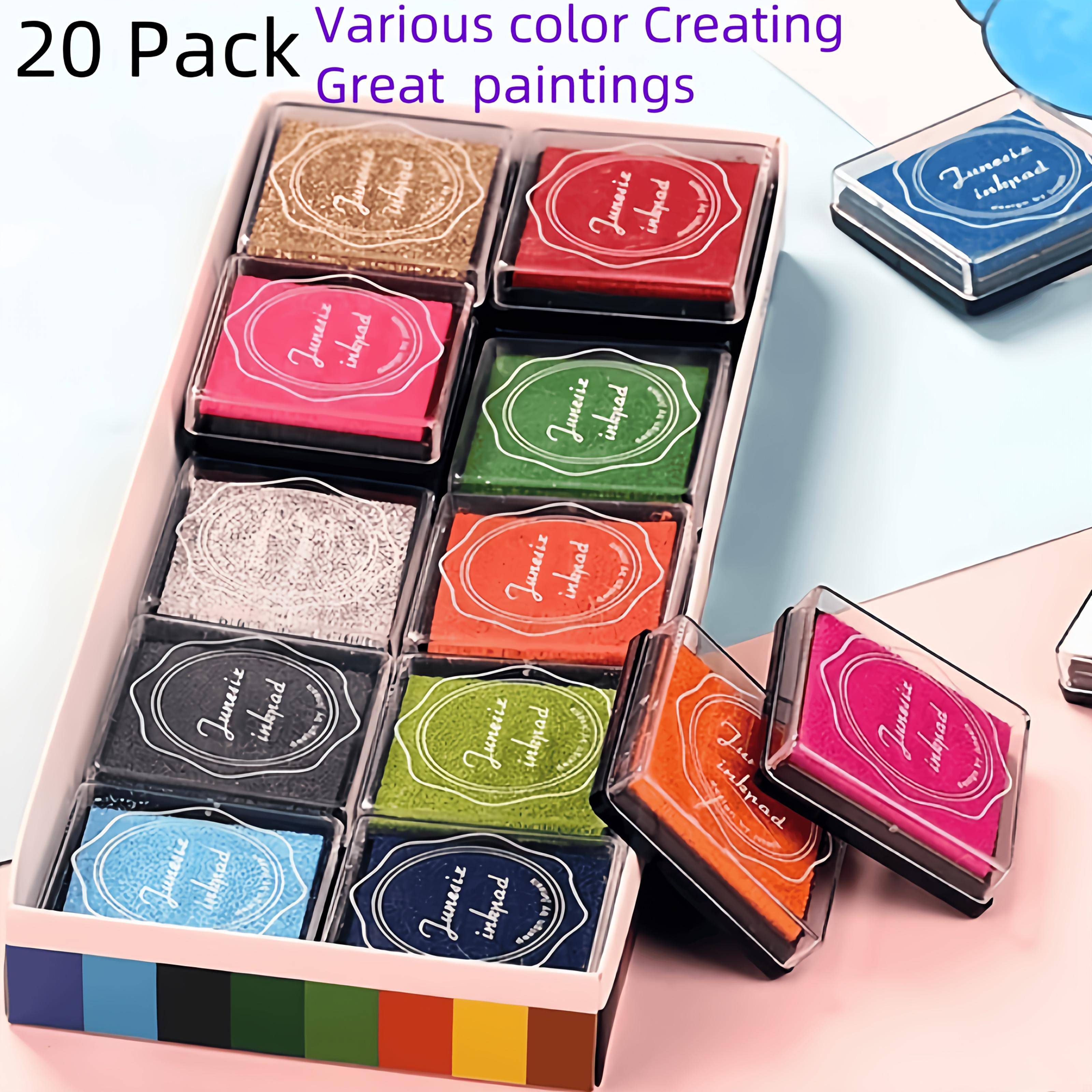 TEMU 20pcs Safe Washable Stamp Ink Pads Suitable For Crafts, Scrapbooking & Art Projects - Non-toxic Washable Ink Pad With Vibrant Colors, Washable Ink For Stampers, For Art Supplies