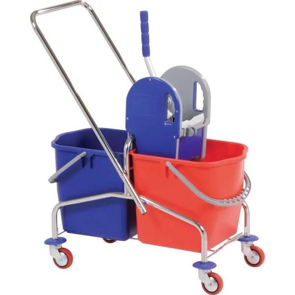 Städvagn Chrom Wetmop-vagn m/press 2 x 25L
