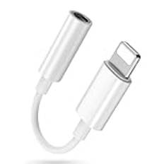 iPhone-adapter, [Apple MFi-certifierad] Lightning till 3,5 mm uttag hörlursadapter ljuddongel, hörlursomvandlare, kompatibel med iPhone 14/13/13Pro/12/11/XS/XR/X/8P/8/7