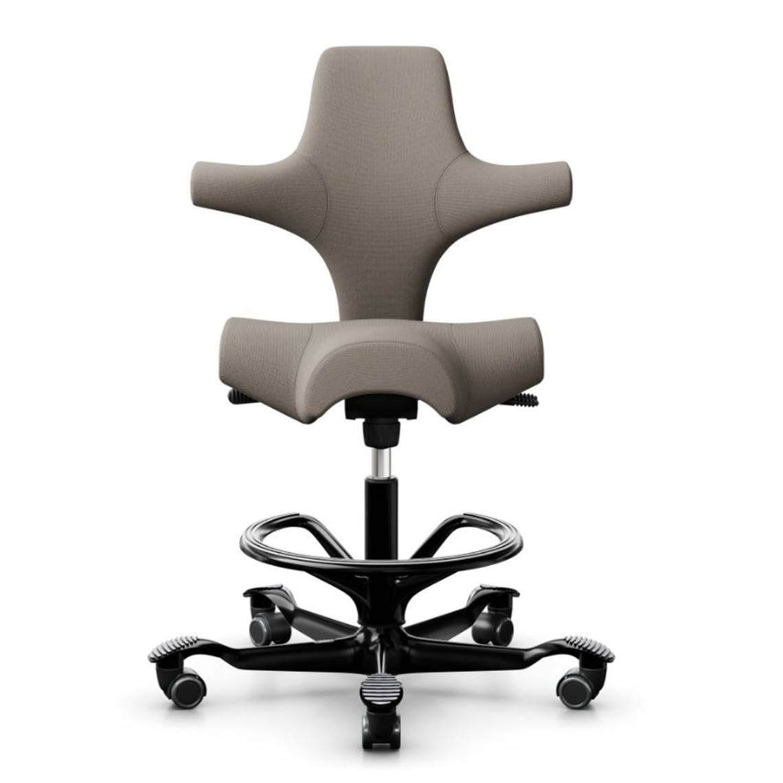 HÅG Capisco 8106, Ergonomisk kontorstol, Liftomat 200 mm, Farve Beige (SC60129), Understel Sort, Fodring Ja.