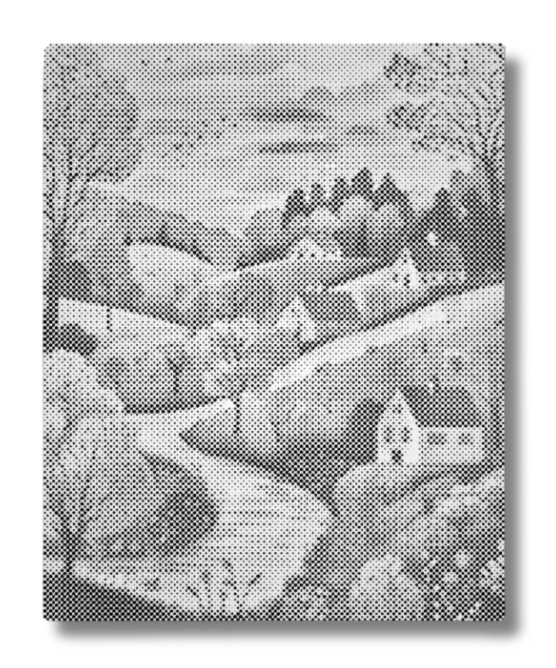 VINTERBY I SNÖ | PRICKMÅLNING - 40x50 cm / Duk - Utan ram / Guld