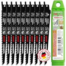 CONBRA® Säbelsägeblätter Holz 10x S644D Säbelsäge Blätter 10-tlg. Sägeblätter für Säbelsäge - Holzsägeblatt 150mm - Tigersäge Sägeblatt - Säbelsägeblätter Bosch kompatibel
