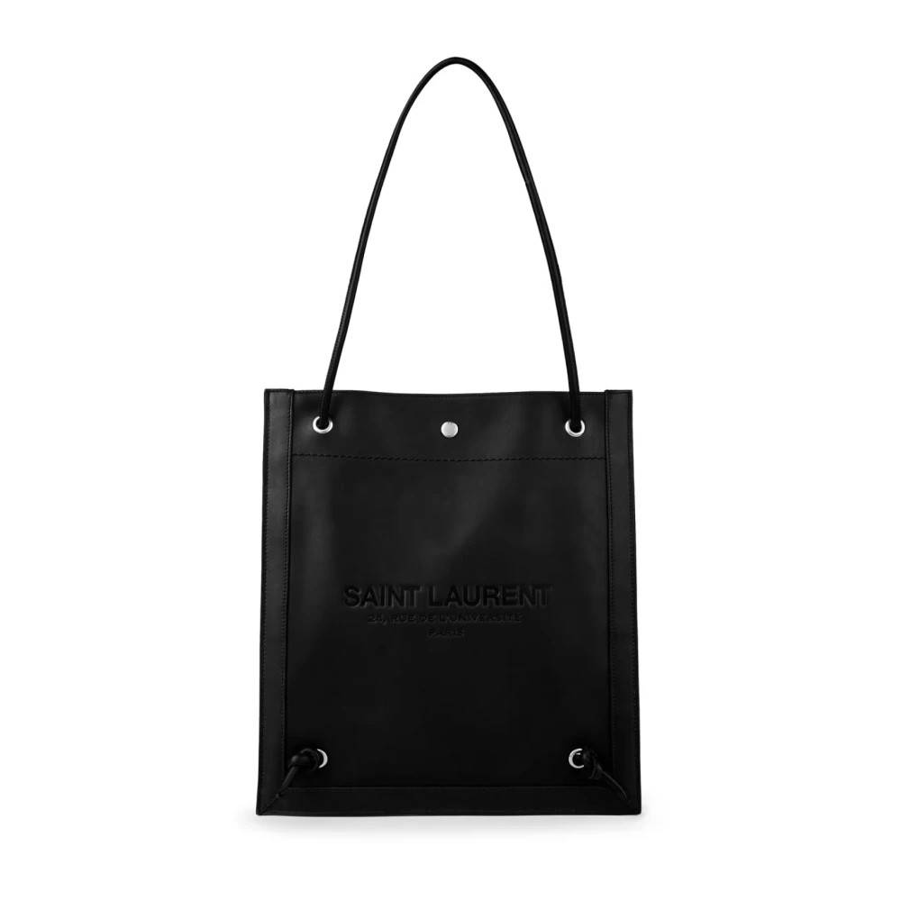 Saint Laurent Flad Crossbody Taske Sort Læder - Tasker - Dame - Sort - ONE SIZE - Læder