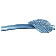 Hair clip with leaf – Swarovski Jeans blue gloss