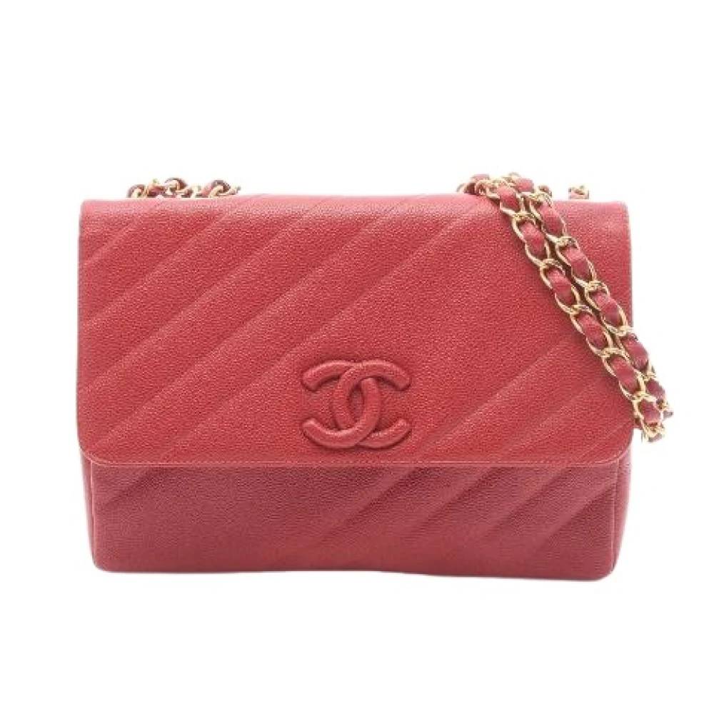 Chanel Vintage - Pre-owned Bias Stitch Grained Calf Axelremsväska Vintage - Dam - ONE Size - Läder