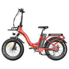 FAFREES F20 Max Elcykel 20*4,0 Fat Inch Däck Vikbar E-cykel med löstagbart 22,5Ah litiumbatteri - Svart F20 Max röd