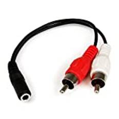 StarTech.com 6 tum RCA till 3,5 mm honkabel - ljud till RCA-kabel - 3,5 mm hona till 2 x RCA hane - Aux till RCA - Stereo ljudkabel (MUFMRCA)