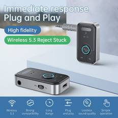 Bluetooth 5.3 AUX Bluetooth Audio Adapter 3,5 mm Jack 2-i-1 Modtager Transmitter til Kablede Hovedtelefoner TV Højttalere Bil MP3 Afspiller