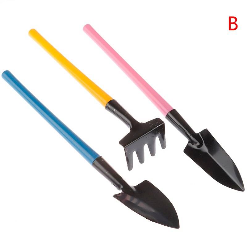 3 st / set mini tredelad spade rake planteringsverktyg hem trädgårdsredskap set balkong hemodlade små grävdräkter - B