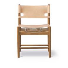 Fredericia Furniture - The Spanish Dining Chair Oljad ek / Natur läder - Matstolar - Børge Mogensen - Beige - Läder/Trä