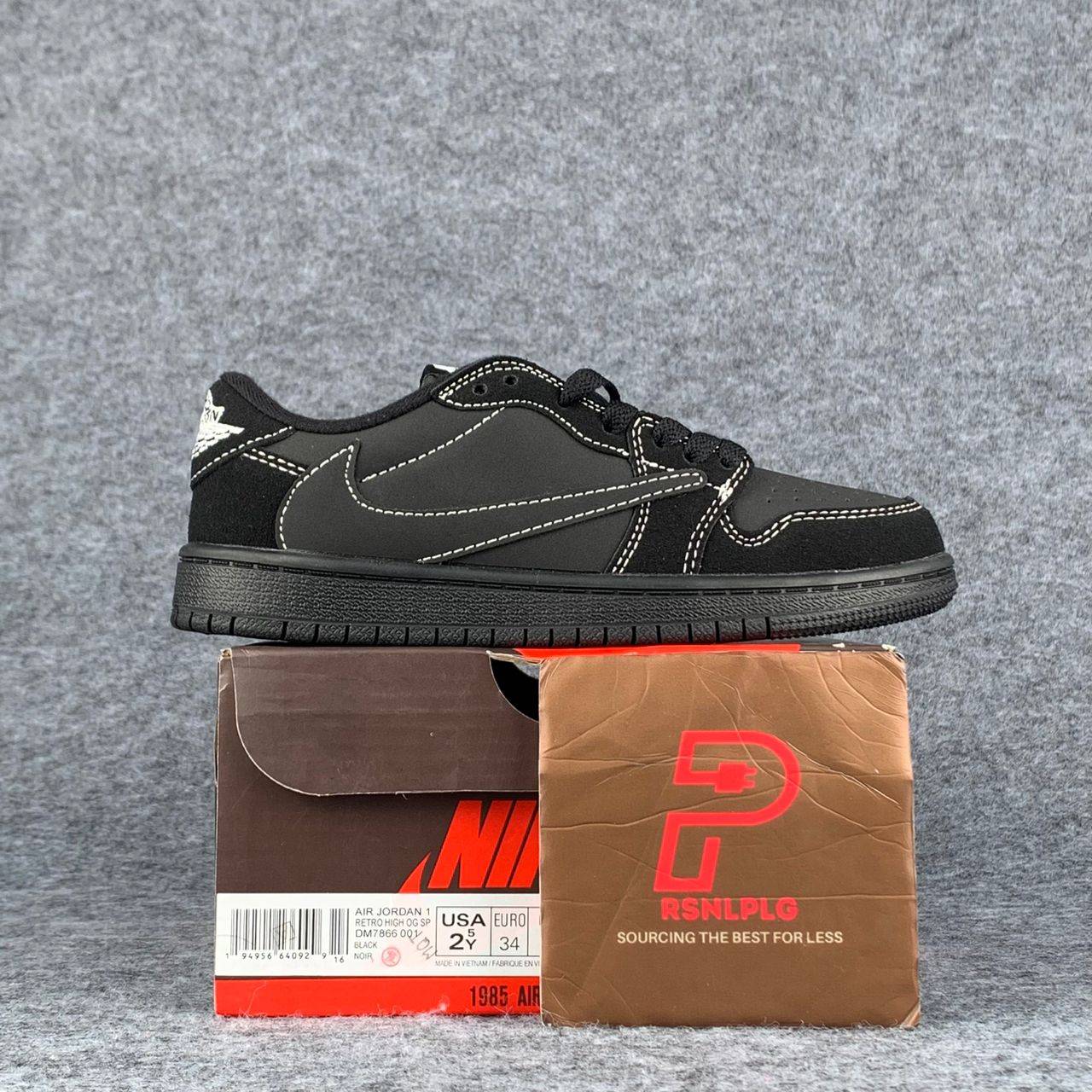 (KIDS) Travis Scott x Air Jordan 1 Low OG SP 'Black Phantom' - EUR 33.5 • US 2Y • UK 1.5 (EUR 33.5 • US 2Y • UK 1.5)