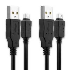 2x data-kabel - för CB-USB6 / CB-USB8 Olympus Stylus 1 XZ-2 XZ-10 OM-D E-M5 E-M1 E-M10 Mark Pen E-PL7 E-PL5 kamera - 1.5m PVC Datakabel svart