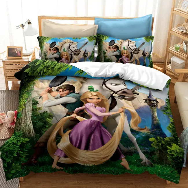 Påslakanset med Rapunzel, Flynn och Maximus motiv, 180 x 210 cm (180 x 210 cm)