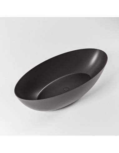 FLOAT fritstående badekar 170 x 80 cm Solid surface - Mørkegrå