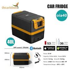 OstarkDom Bärbart Elektriskt Kylskåp 40L, 50L. kylskåp kylskåp för bil, husvagn inomhus utomhus. Temperaturområde -20C-+20C, App-styrning (40 liter)