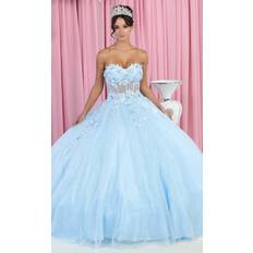 May Queen LK188 - Strapless 3D Floral Embroidered Ballgown