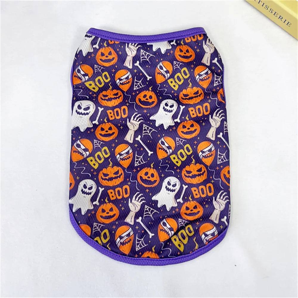 Halloween Print Pet Vest - Purple Pumpkin / XL-suit 5.5-7.5kg / SPC (XL-suit 5.5-7.5kg)
