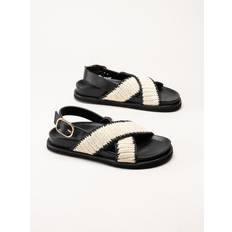 Sweeks - Engla Cross - Svartvita sandaler med korslagda remmar storlek 41 - Black/White (41)