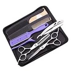 6-tums 4Cr Barber Scissors Frisörsalong Sax Barber Thinning Scissors Frisörsax, Silver, 6 Inches (Silver 6 Inches) (Silver 6 Inches)