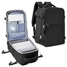 SZLX kabinväskor för Ryanair 40x20x25 Resväska Under Sätet Handbagage Ruscksack för Flygplan Handbagage Easyjet Kabinväska Reseryggsäck Kabinstorlek Kvinnor män Passar 14 Tums Bärbar Dator Svart