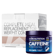 Star Nutrition Complete Meal Måltidserstatning vægtkontrol + koffeintabletter 200 mg 90 kapsler - Bodyman.dk