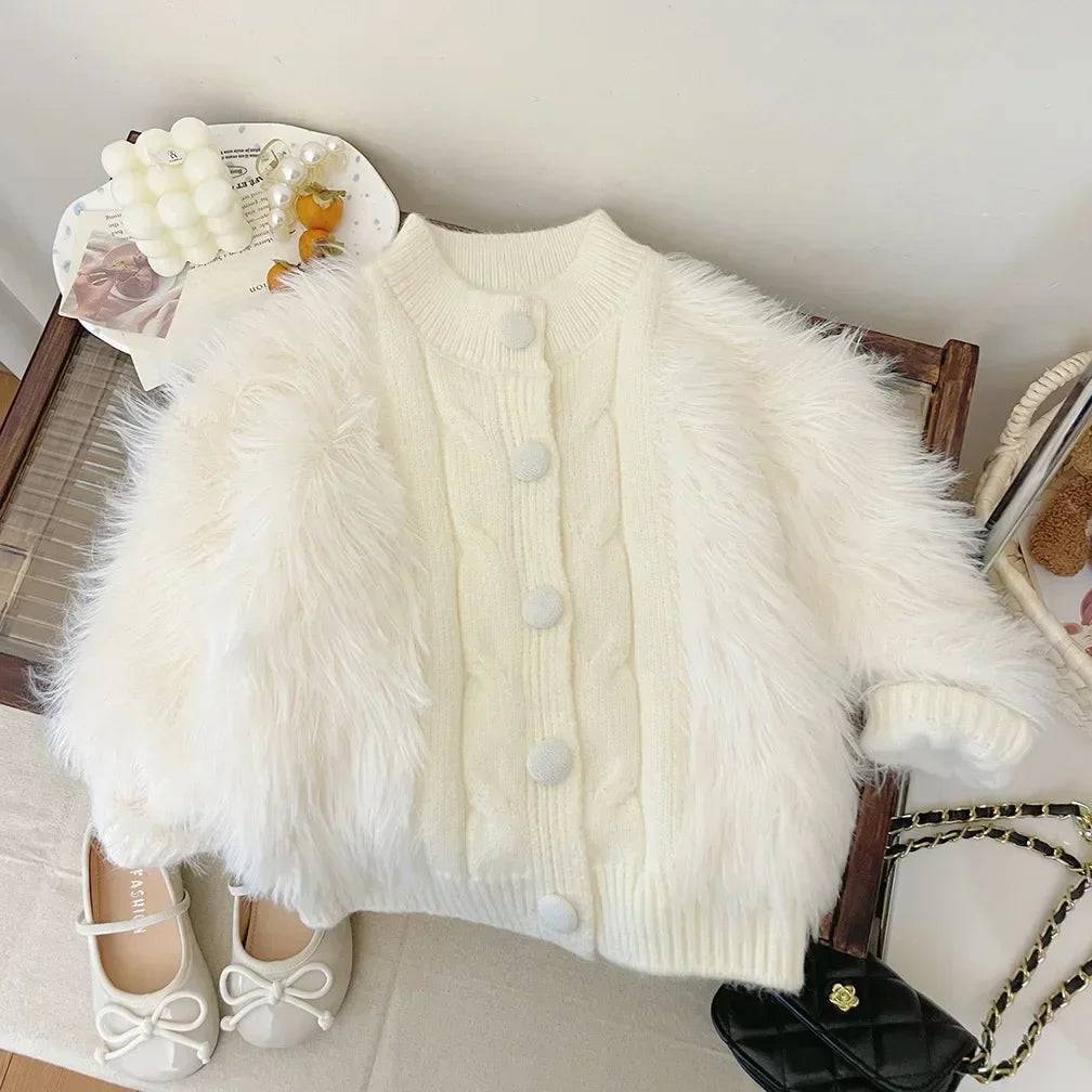 Mini Fashion™ - Varm & Snygg - Vinterjacka för flickor Vit / 110 (3-4 år) | Pedagogiska Träleksaker