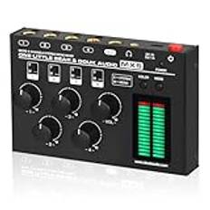 Douk Audio MX5 Mono/Stereo 4-kanals ljudmixer ultra-tyst linje mixer LED nivåkniv