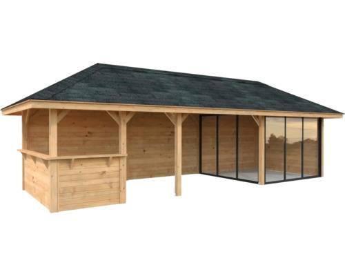 Paviljong PALMAKO Bianca set 515 Slide+ 24,9m² doppimpregnerad brun