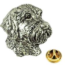 Wire Hair Gun Dog English Pewter Lapel Pin Badge