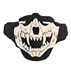 Yzpacc Airsoft halv ansikte skalle masker taktisk ansikte med öronskydd nätmask för halloween cosplay paintball CS jakt cosply