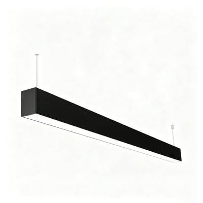 120cm 38/32/24W LED lysskinne - CCT, sort, loftlampe til kontor, inkl. wireophæng - Farve på hus: sort, kulør: 3-i-1