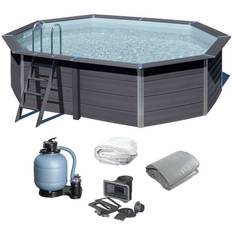 GRE Komposit Pool Oval 5,24 x3,86 x1,24 m (komplet m/teknik) - PoolOasen