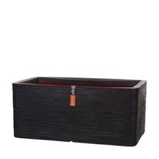 Plantekasse rectangle rib black - 73cm - Livstidsgaranti