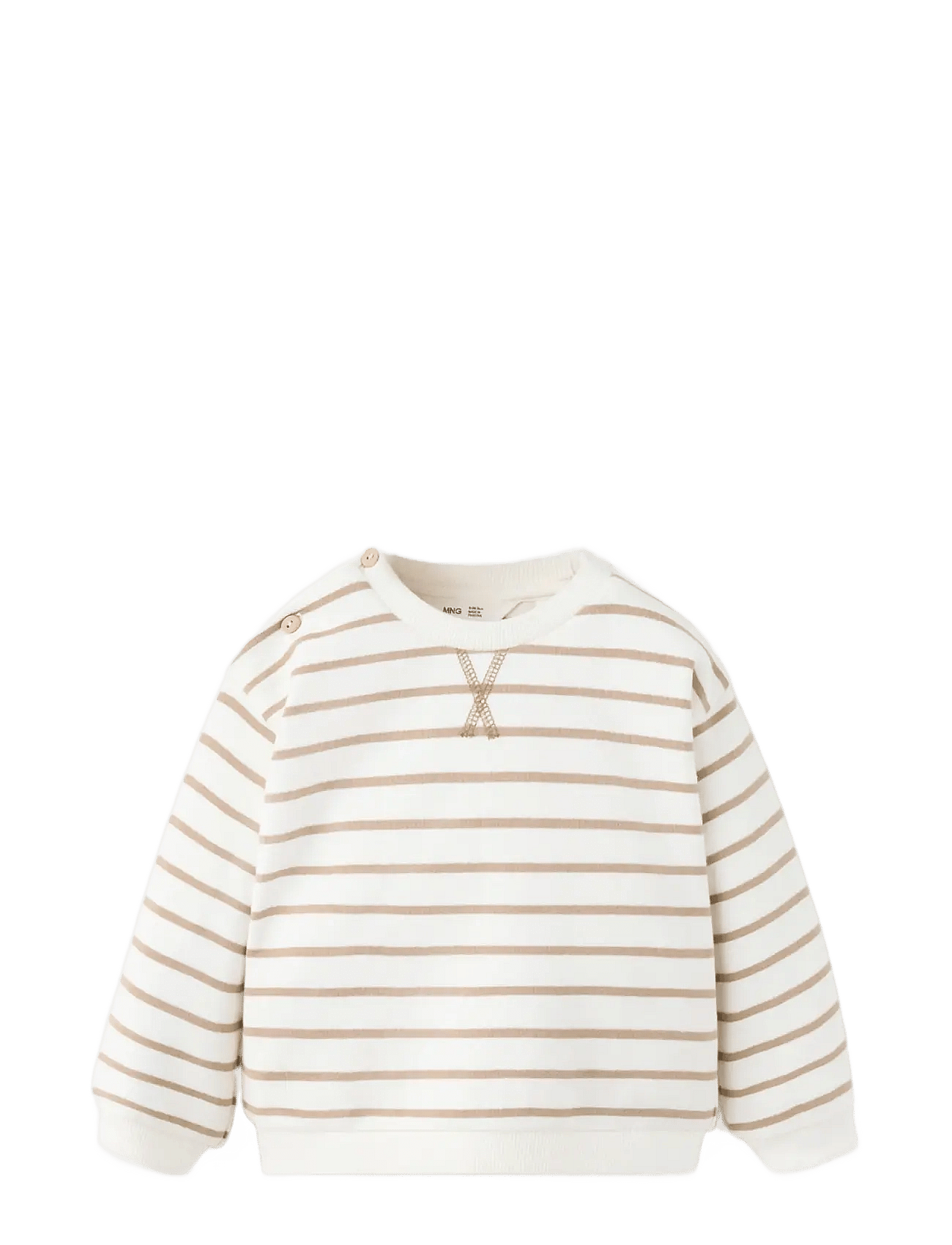 Mango Striped Cotton-Blend Sweatshirt - Cream - 92