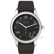 Nomos Glashütte N-738 Club Campus Sort/Læder Ø38.5 mm